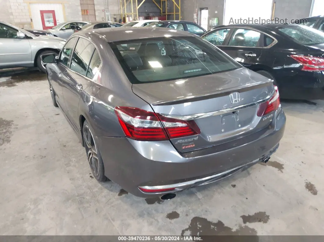 2016 Honda Accord Sport Gray vin: 1HGCR2F58GA093308