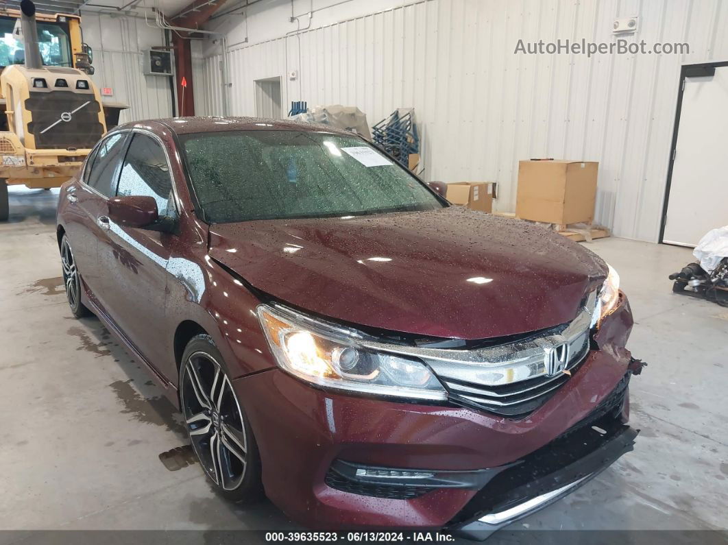 2016 Honda Accord Sport Burgundy vin: 1HGCR2F58GA212247