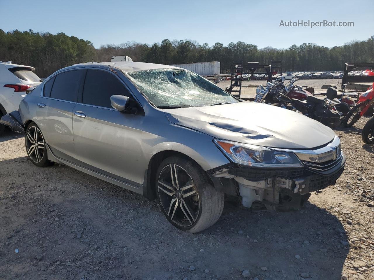 2017 Honda Accord Sport Silver vin: 1HGCR2F58HA017363