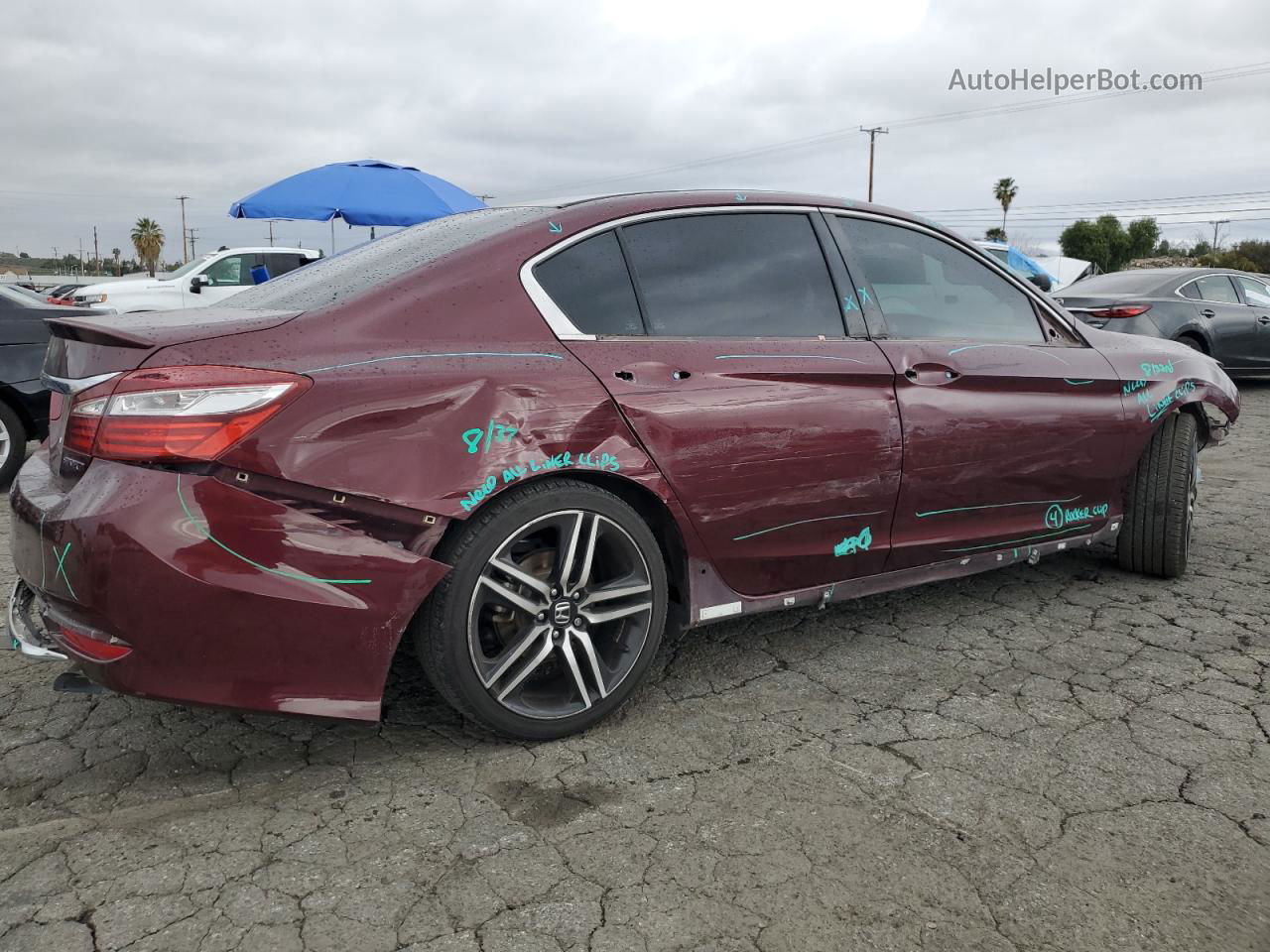 2017 Honda Accord Sport Burgundy vin: 1HGCR2F58HA061914