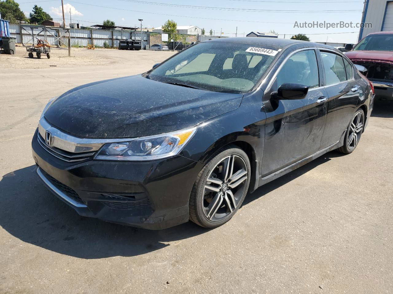 2017 Honda Accord Sport Черный vin: 1HGCR2F58HA145912