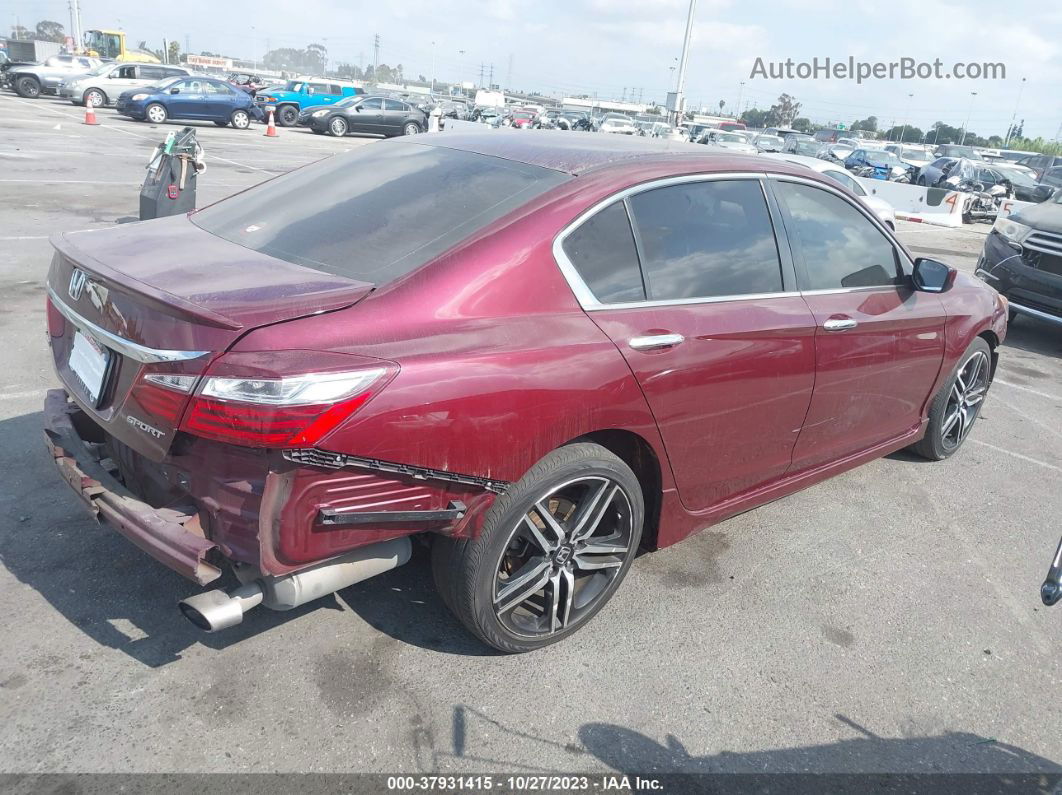 2017 Honda Accord Sedan Sport Burgundy vin: 1HGCR2F58HA221399