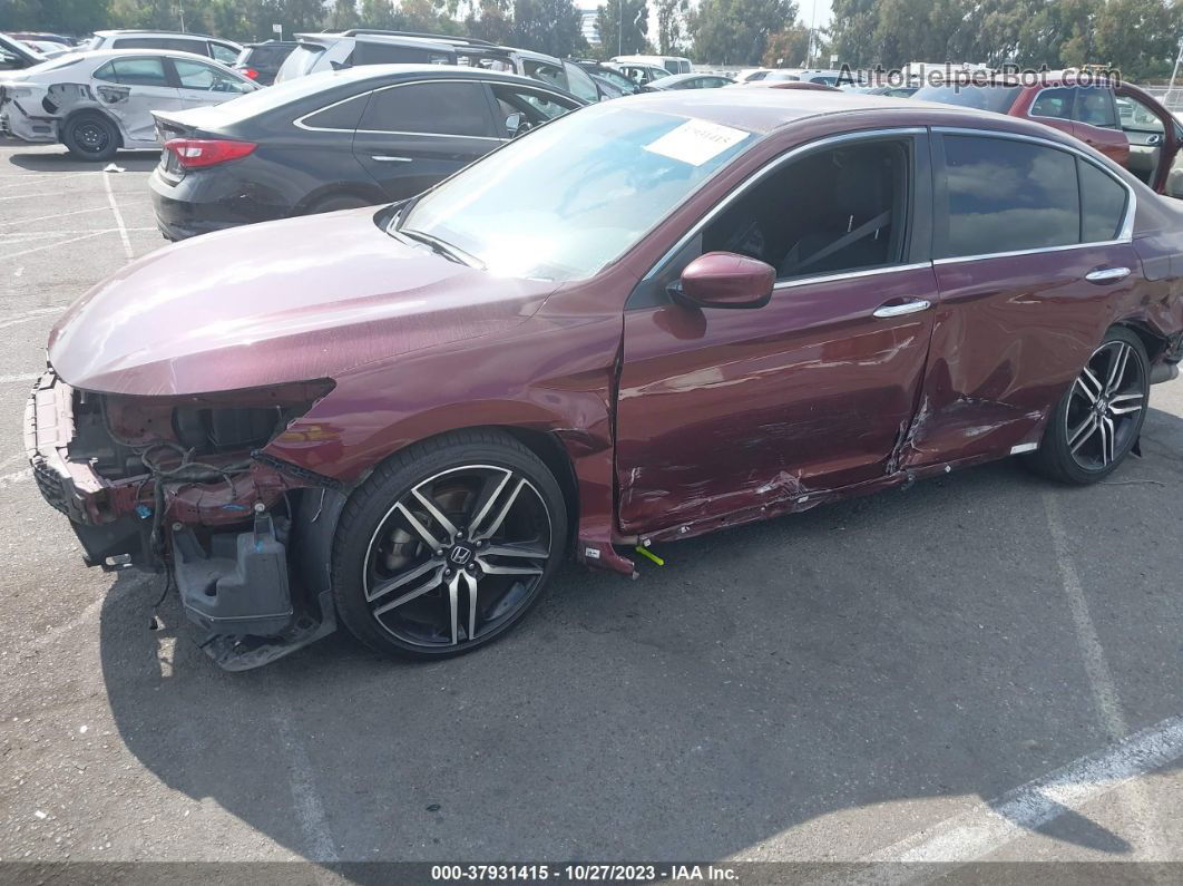 2017 Honda Accord Sedan Sport Burgundy vin: 1HGCR2F58HA221399