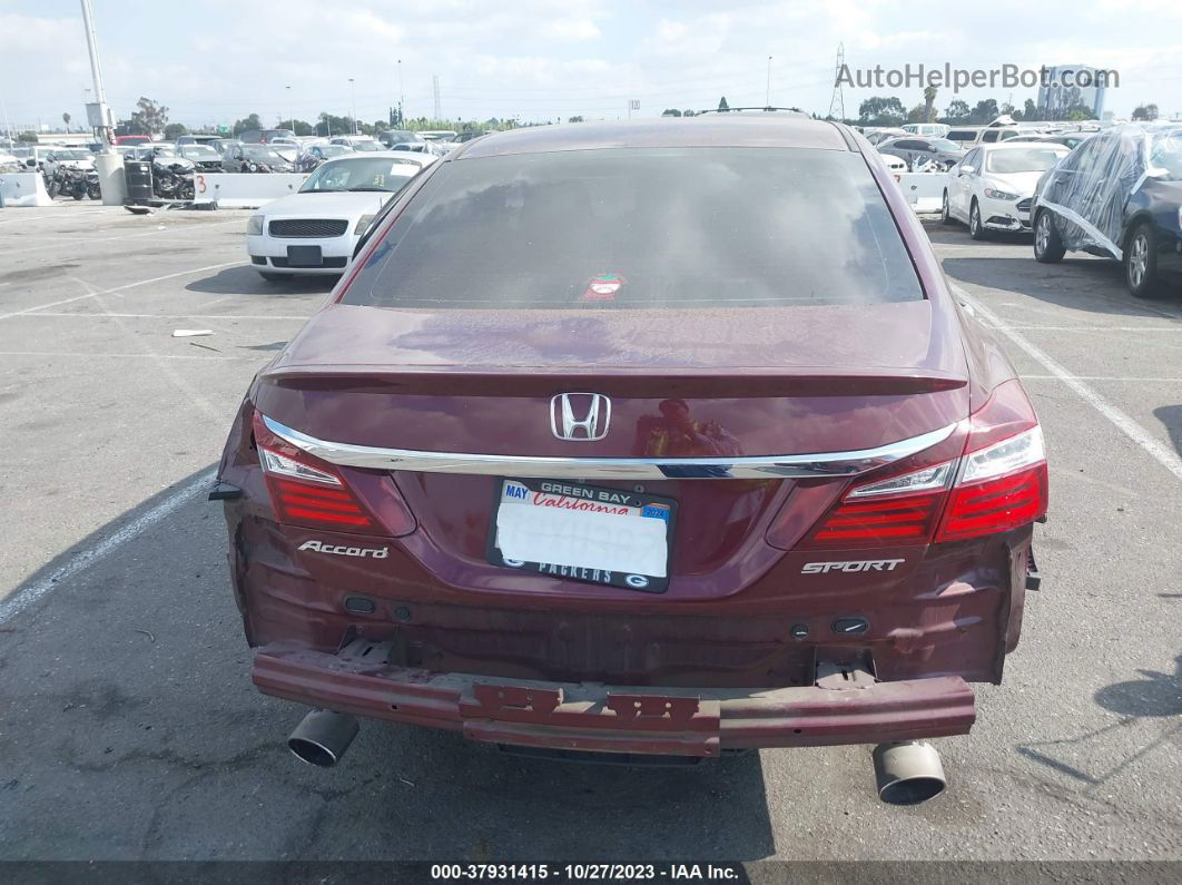 2017 Honda Accord Sedan Sport Burgundy vin: 1HGCR2F58HA221399