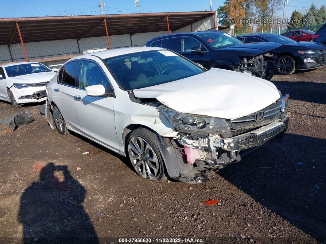 2014 Honda Accord Sport White vin: 1HGCR2F59EA016959