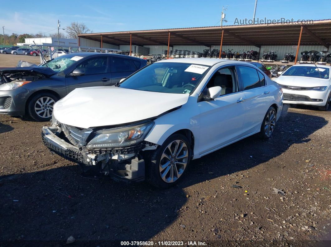 2014 Honda Accord Sport White vin: 1HGCR2F59EA016959