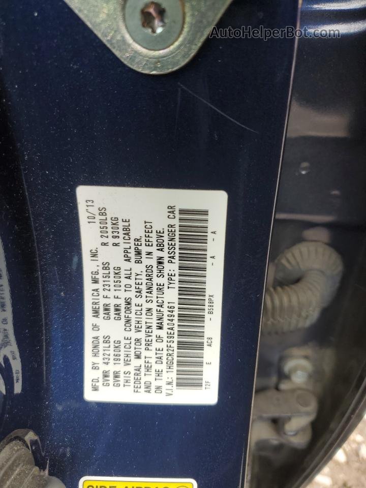 2014 Honda Accord Sport Blue vin: 1HGCR2F59EA049461
