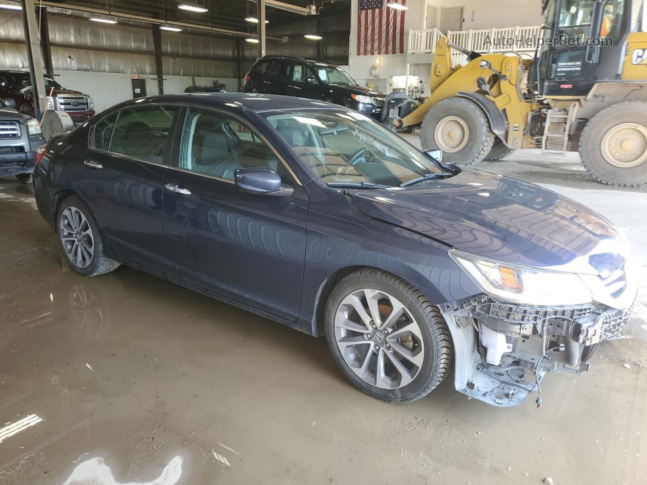 2014 Honda Accord Sport Синий vin: 1HGCR2F59EA052134