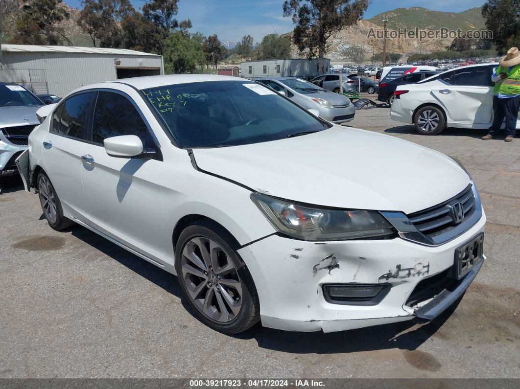 2014 Honda Accord Sport White vin: 1HGCR2F59EA084727