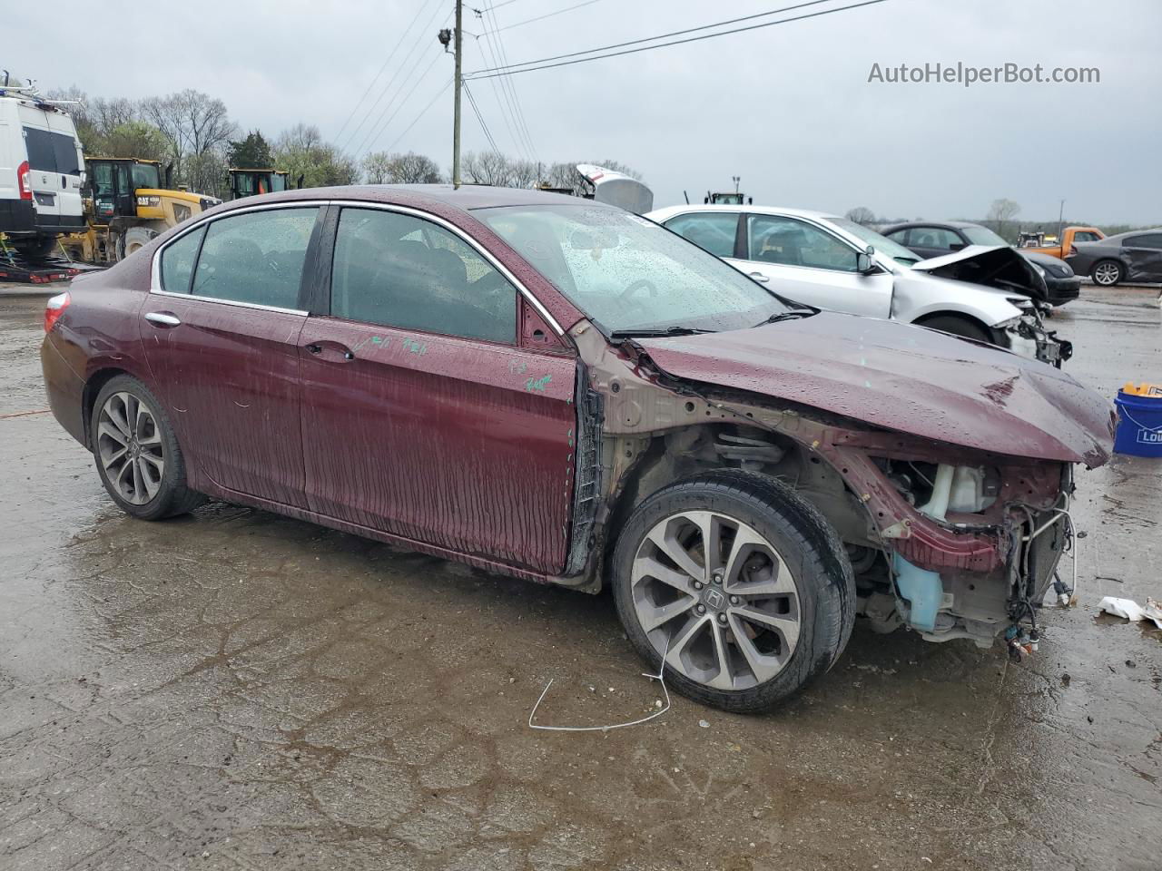 2014 Honda Accord Sport Maroon vin: 1HGCR2F59EA124675