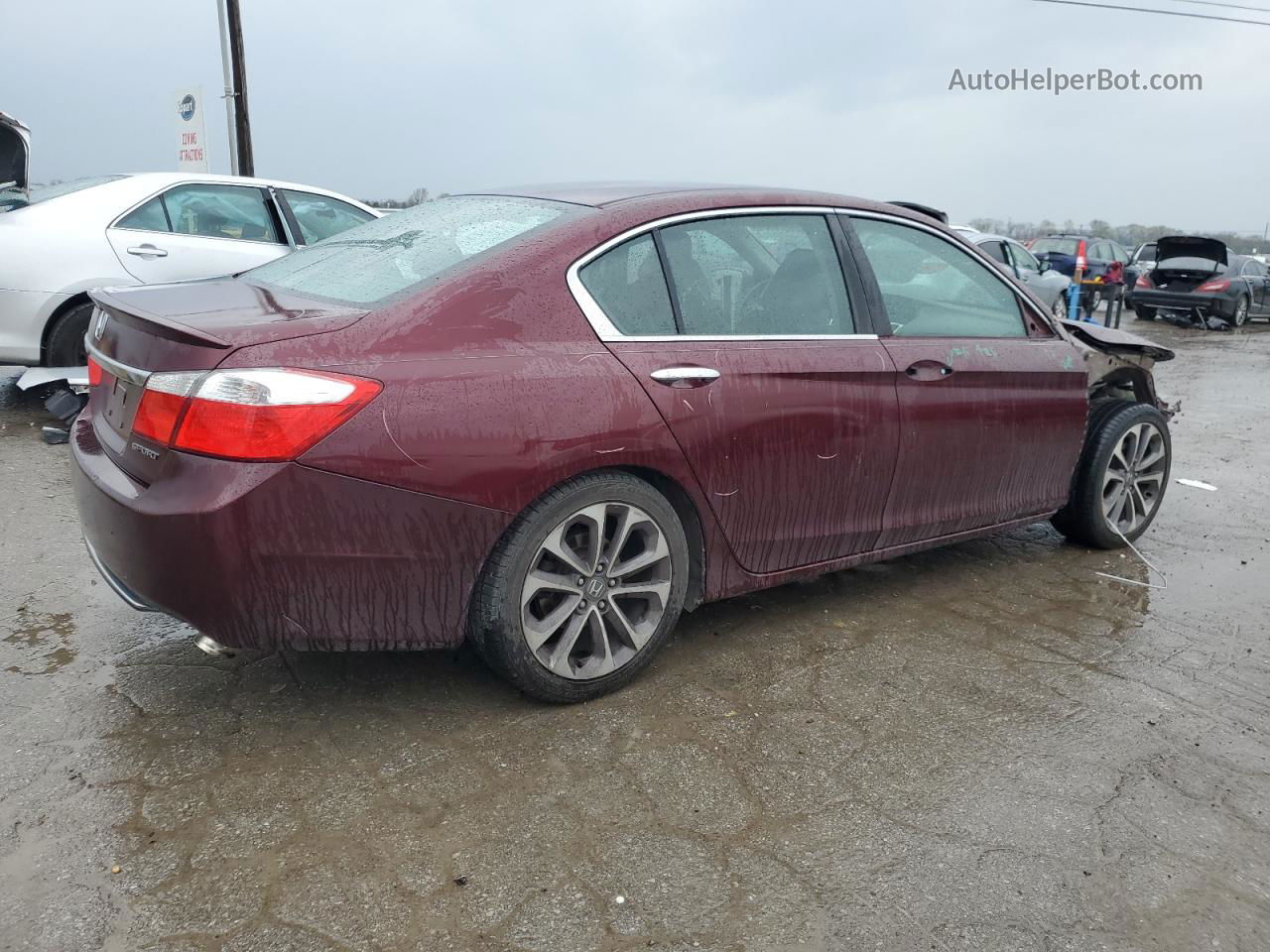 2014 Honda Accord Sport Maroon vin: 1HGCR2F59EA124675