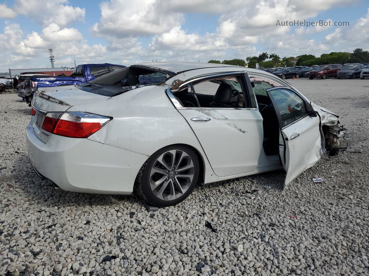 2015 Honda Accord Sport White vin: 1HGCR2F59FA035979