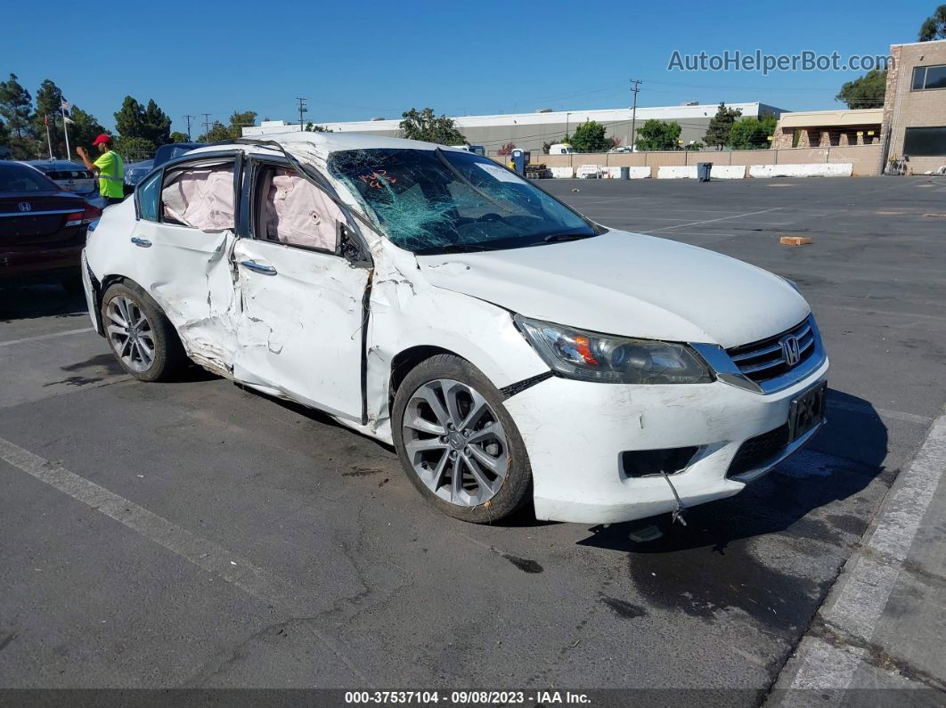 2015 Honda Accord Sport White vin: 1HGCR2F59FA038431