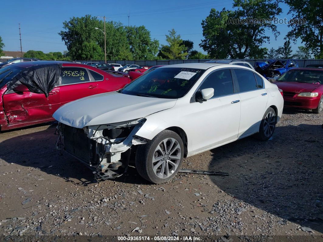 2015 Honda Accord Sport White vin: 1HGCR2F59FA173053