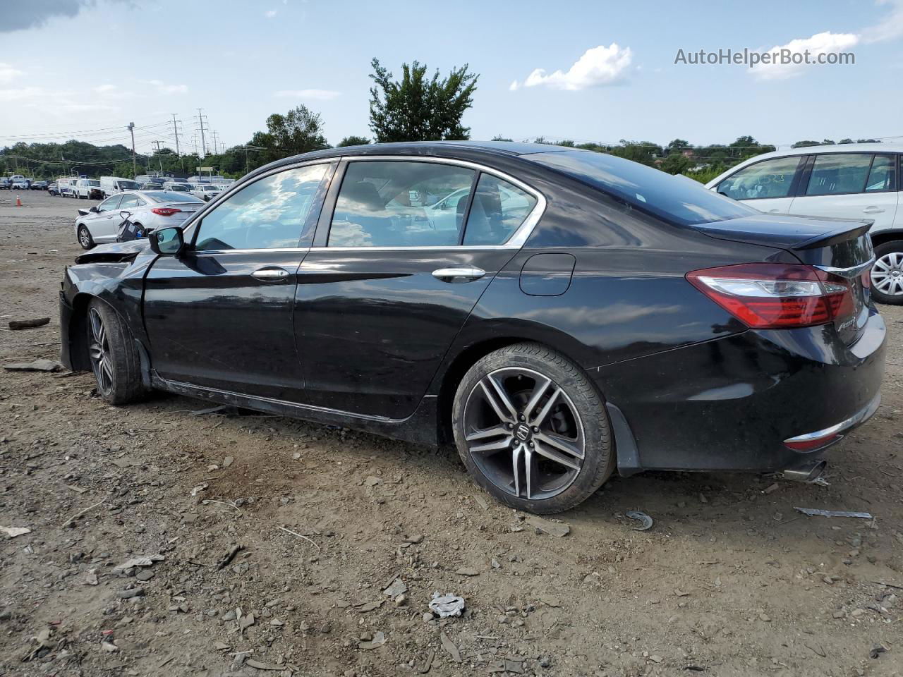 2017 Honda Accord Sport Черный vin: 1HGCR2F59HA058553