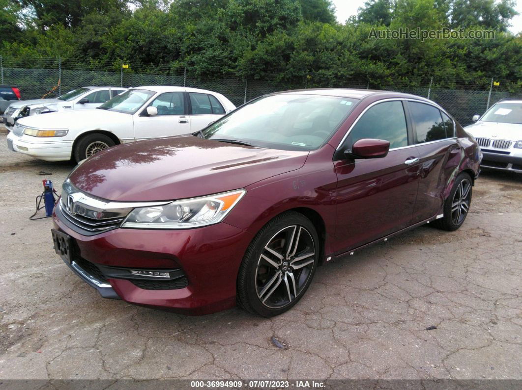 2017 Honda Accord Sedan Sport Maroon vin: 1HGCR2F59HA081735