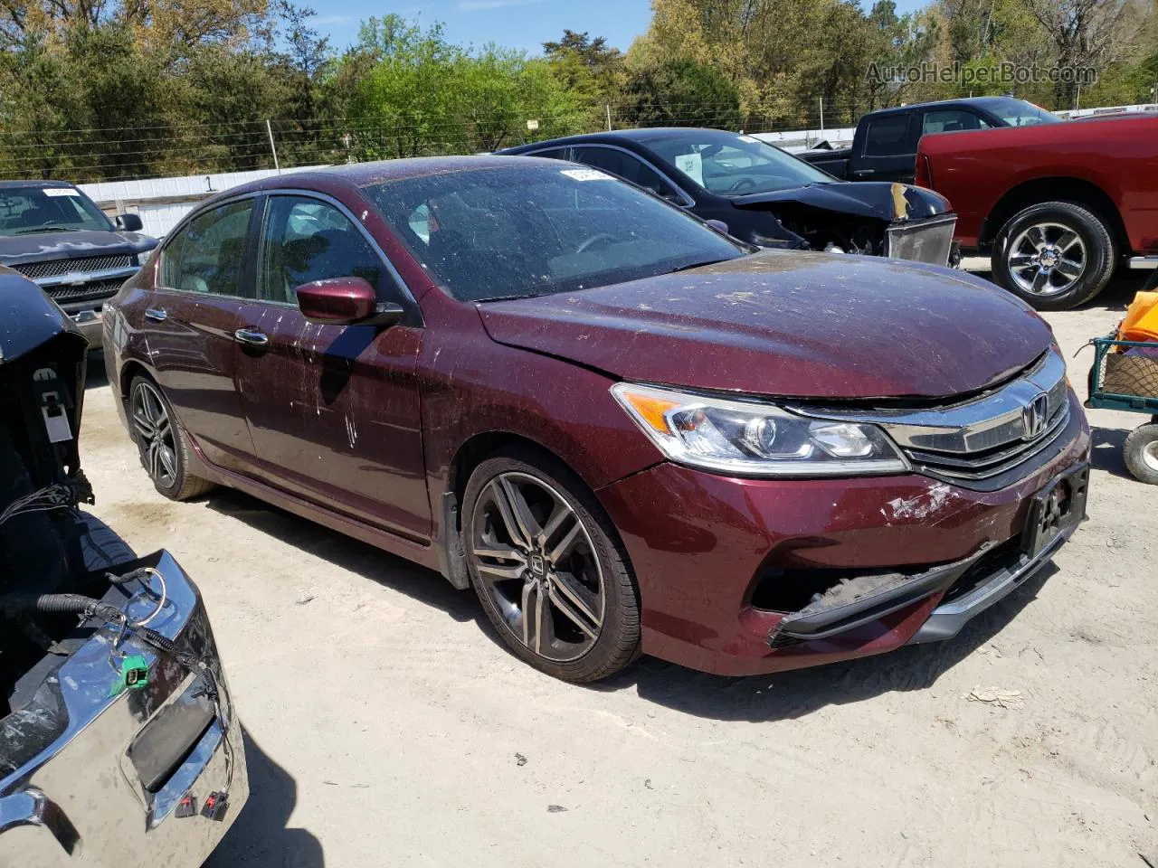 2017 Honda Accord Sport Бордовый vin: 1HGCR2F59HA143618