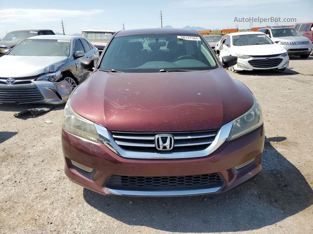 2014 Honda Accord Sport Maroon vin: 1HGCR2F5XEA203045