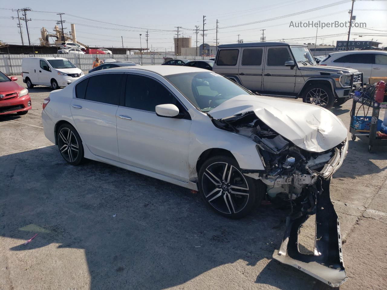 2016 Honda Accord Sport White vin: 1HGCR2F5XGA022160