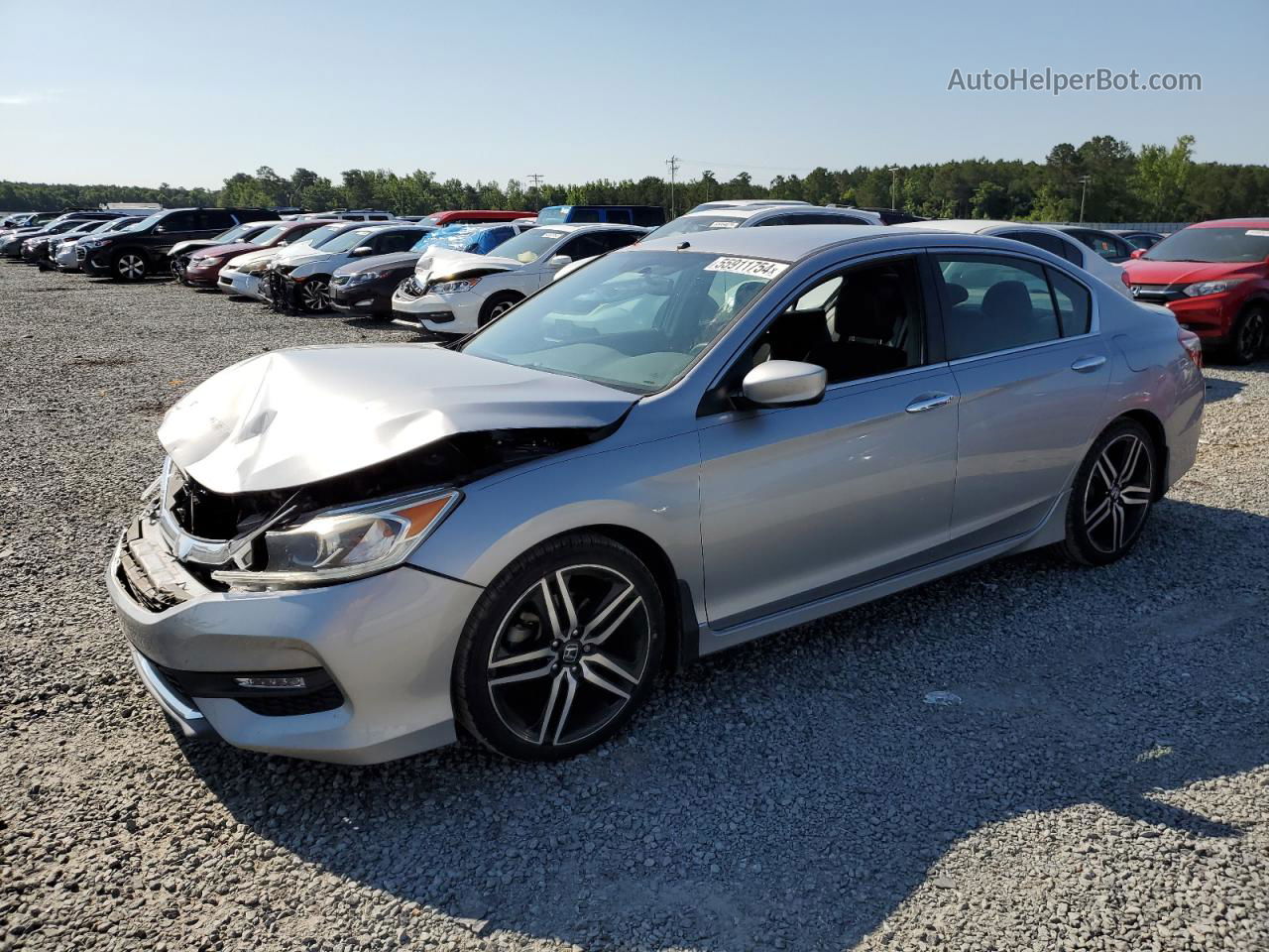 2017 Honda Accord Sport Silver vin: 1HGCR2F5XHA018269