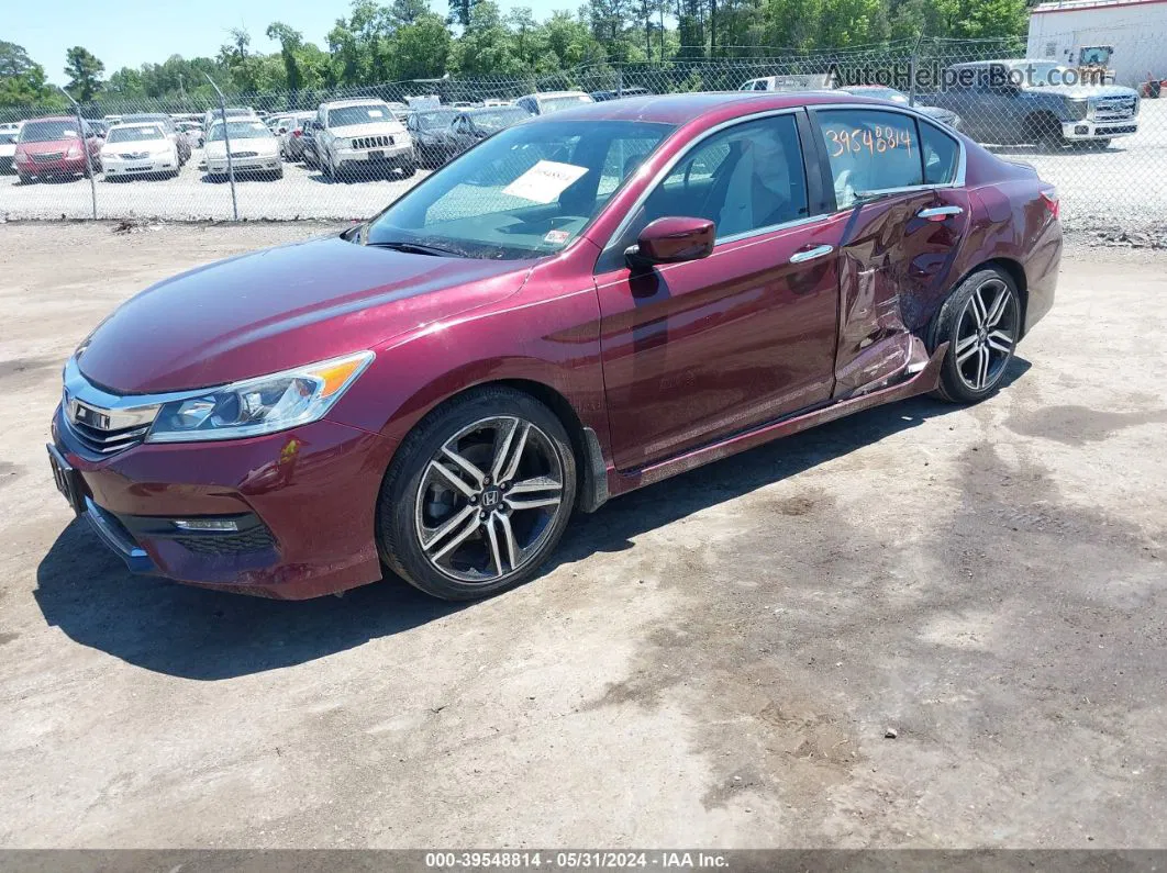 2017 Honda Accord Sport Burgundy vin: 1HGCR2F5XHA102012