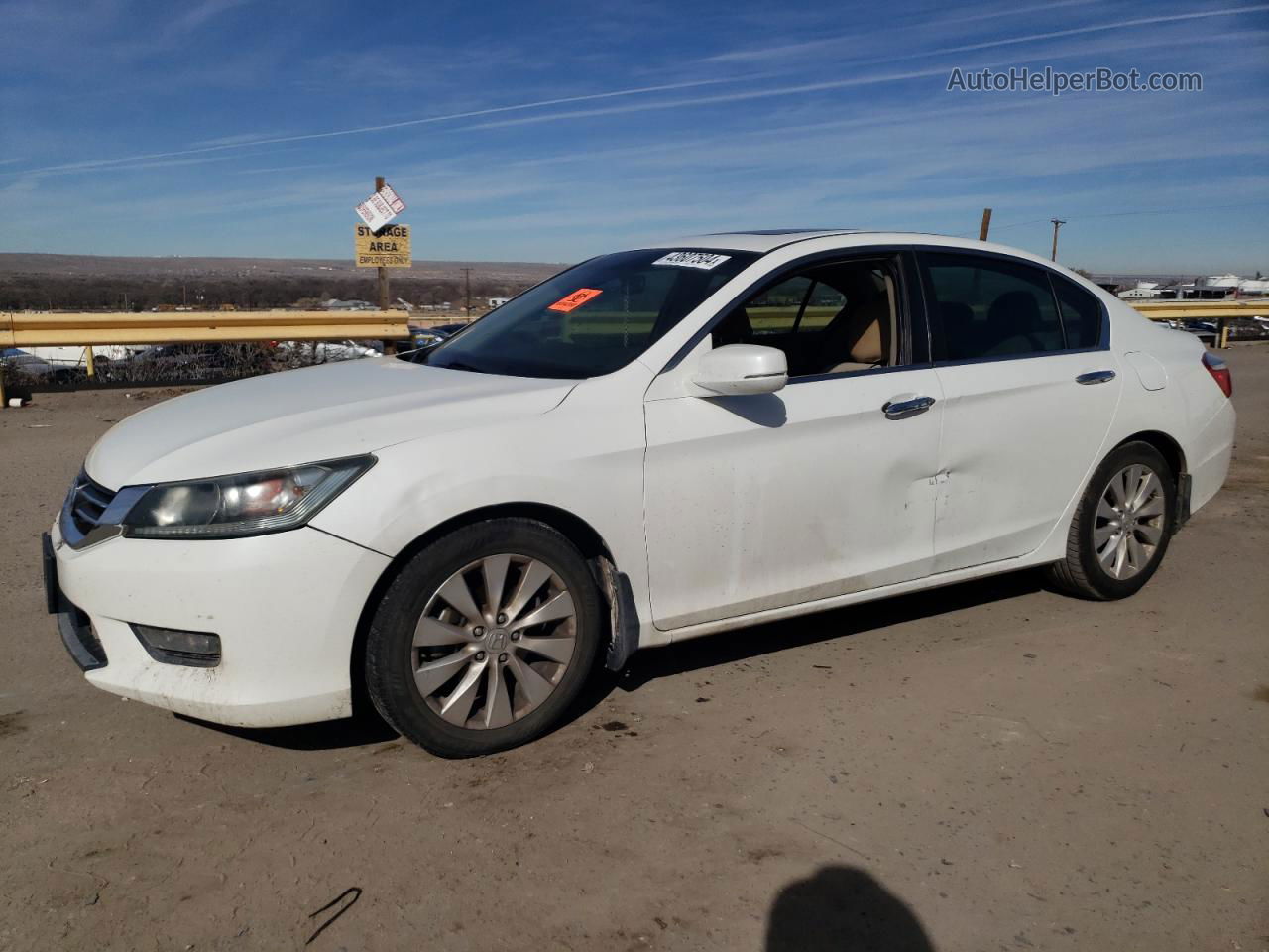 2014 Honda Accord Ex White vin: 1HGCR2F70EA128857