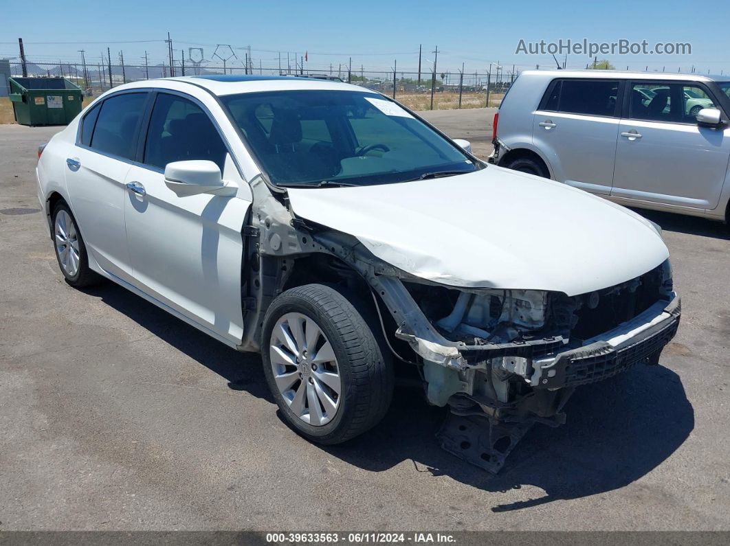 2014 Honda Accord Ex White vin: 1HGCR2F70EA239666