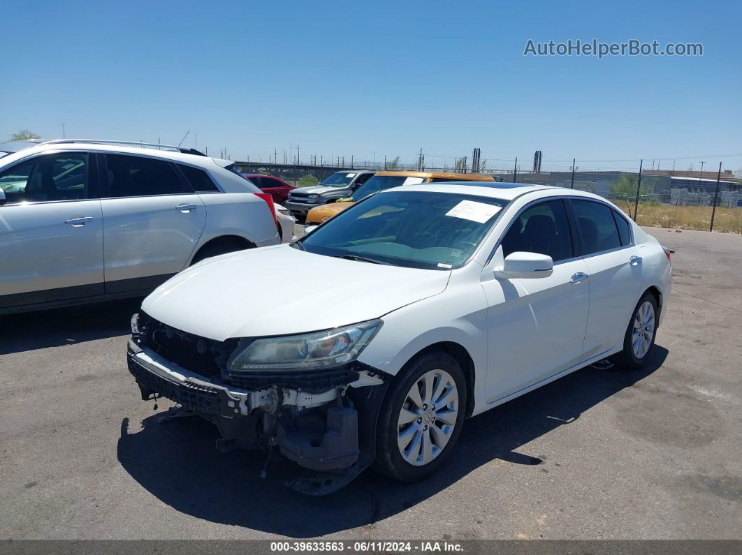 2014 Honda Accord Ex White vin: 1HGCR2F70EA239666