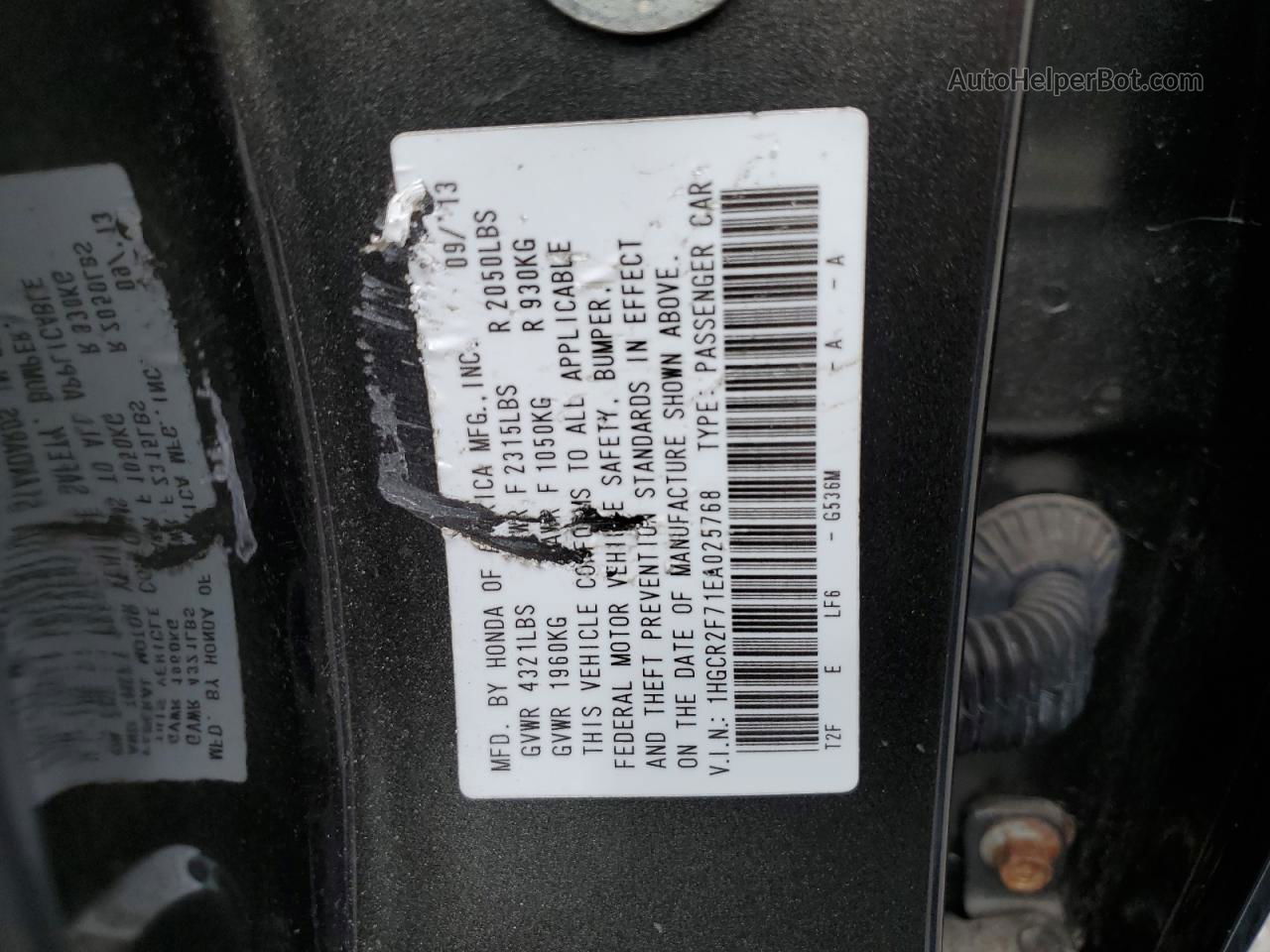 2014 Honda Accord Ex Серый vin: 1HGCR2F71EA025768