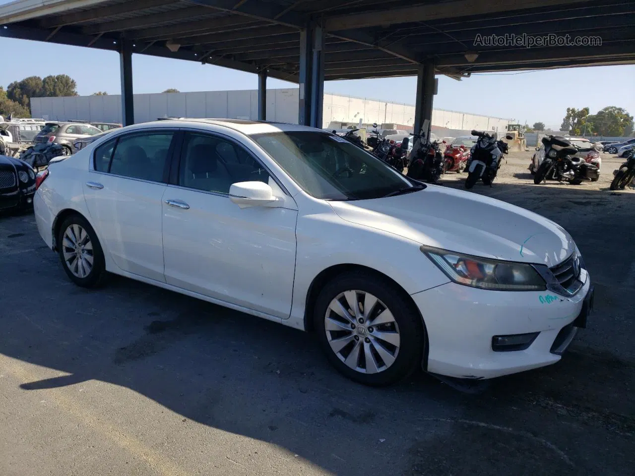 2014 Honda Accord Ex White vin: 1HGCR2F71EA273003