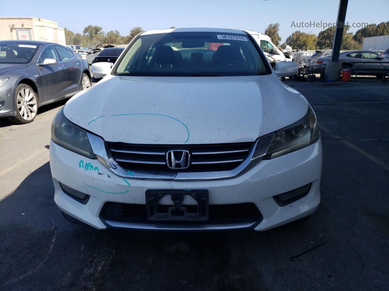 2014 Honda Accord Ex White vin: 1HGCR2F71EA273003