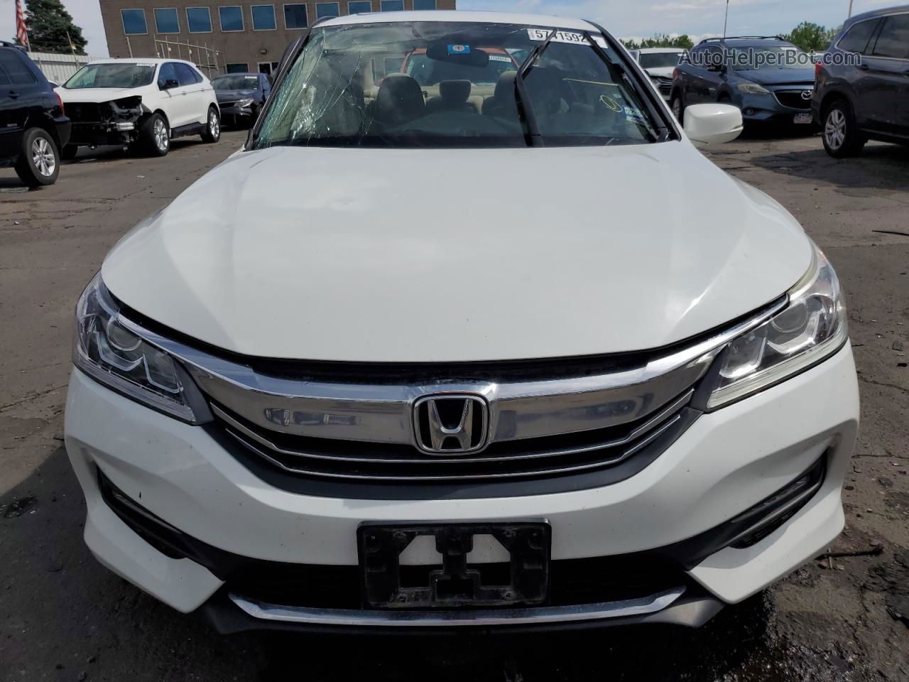 2016 Honda Accord Ex White vin: 1HGCR2F72GA241387