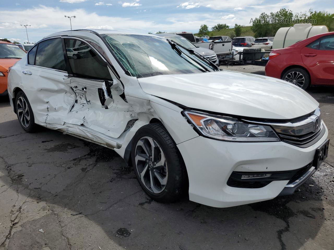 2016 Honda Accord Ex Белый vin: 1HGCR2F72GA241387