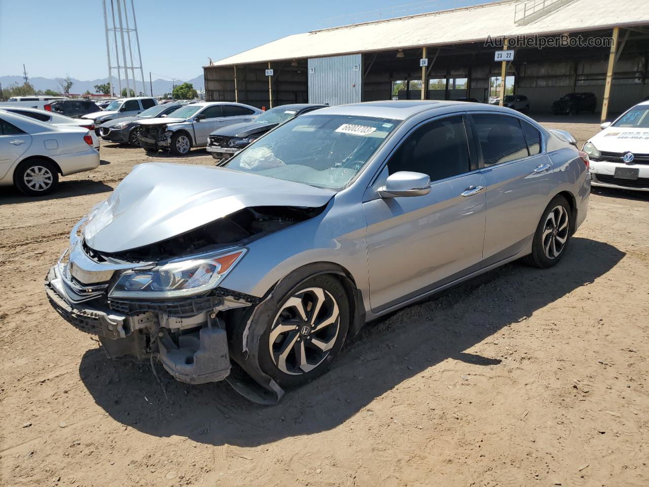 2017 Honda Accord Ex Silver vin: 1HGCR2F72HA001516