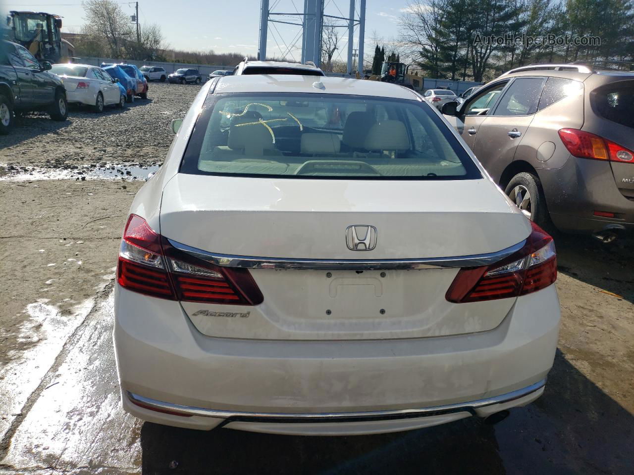 2017 Honda Accord Ex White vin: 1HGCR2F72HA090746