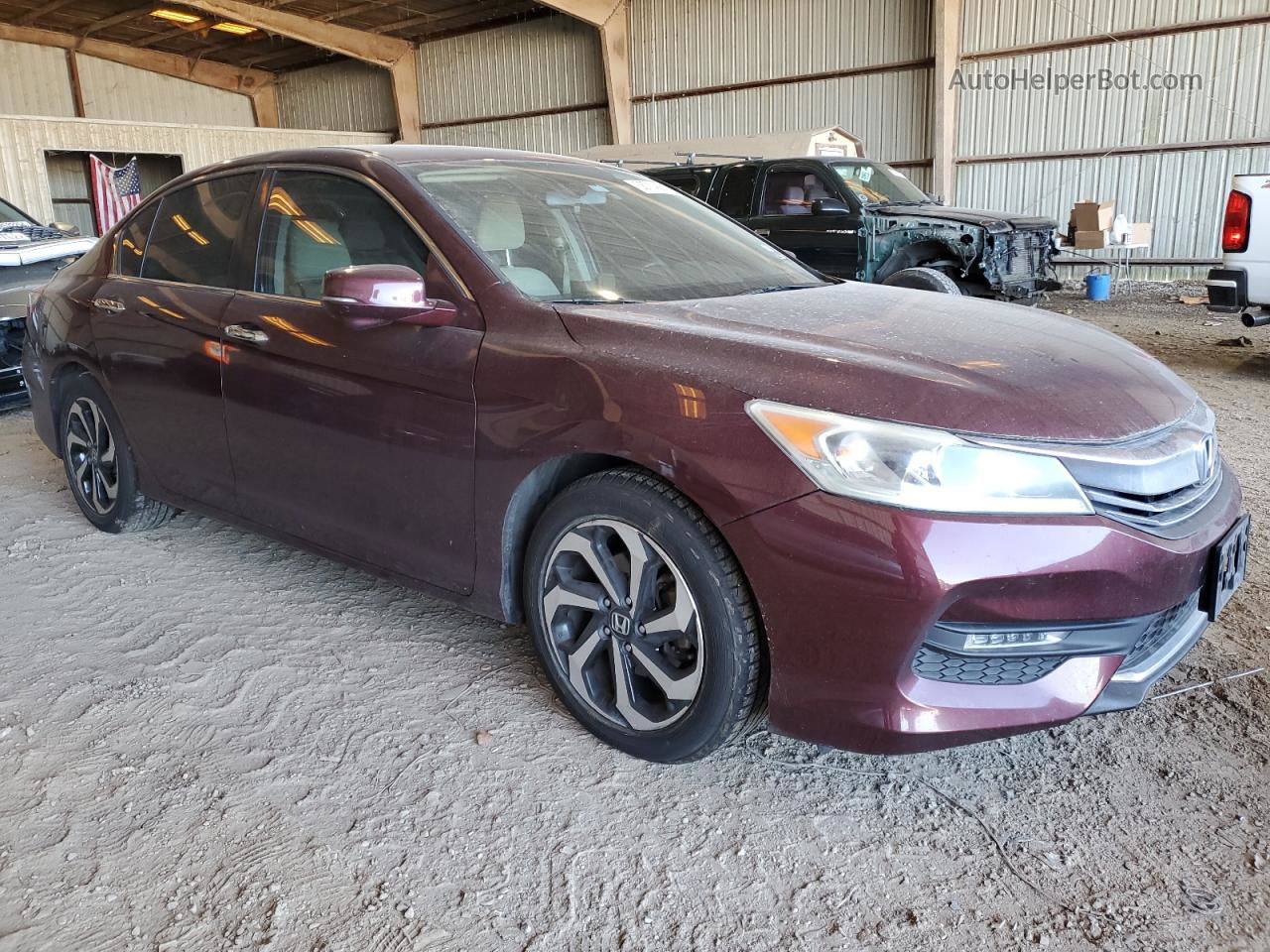 2017 Honda Accord Ex Maroon vin: 1HGCR2F72HA242332