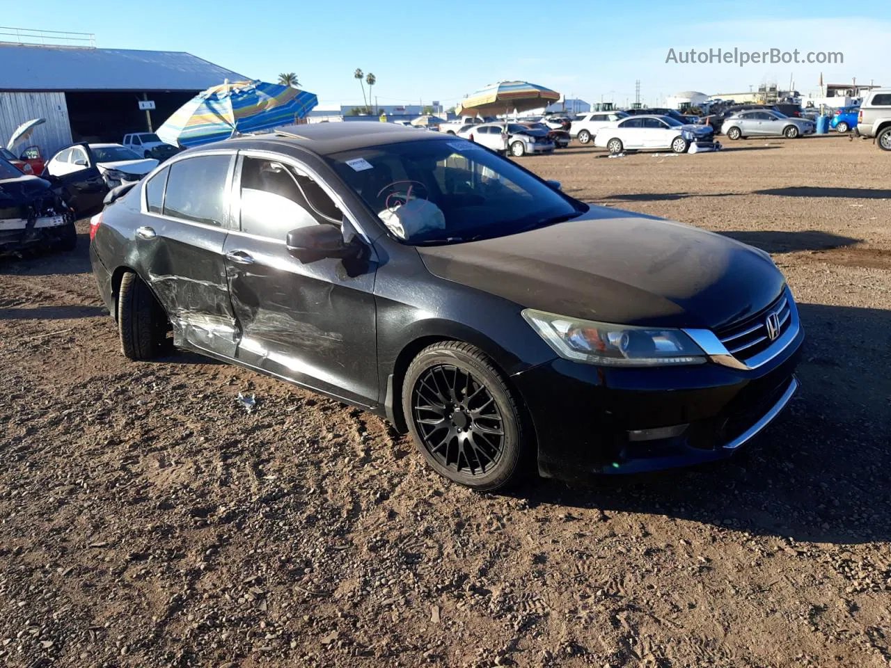 2014 Honda Accord Ex Черный vin: 1HGCR2F73EA055502