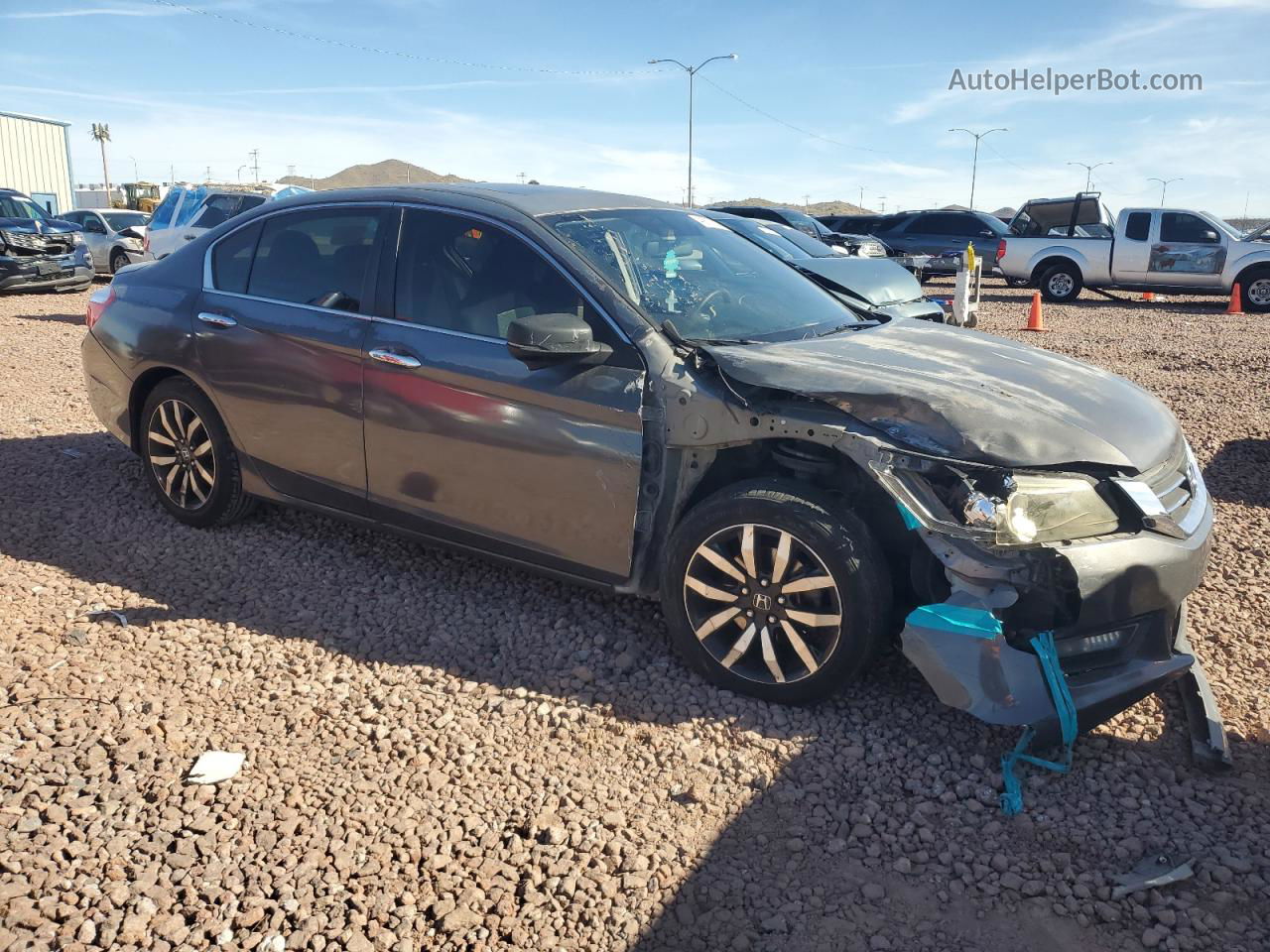 2014 Honda Accord Ex Gray vin: 1HGCR2F73EA122387