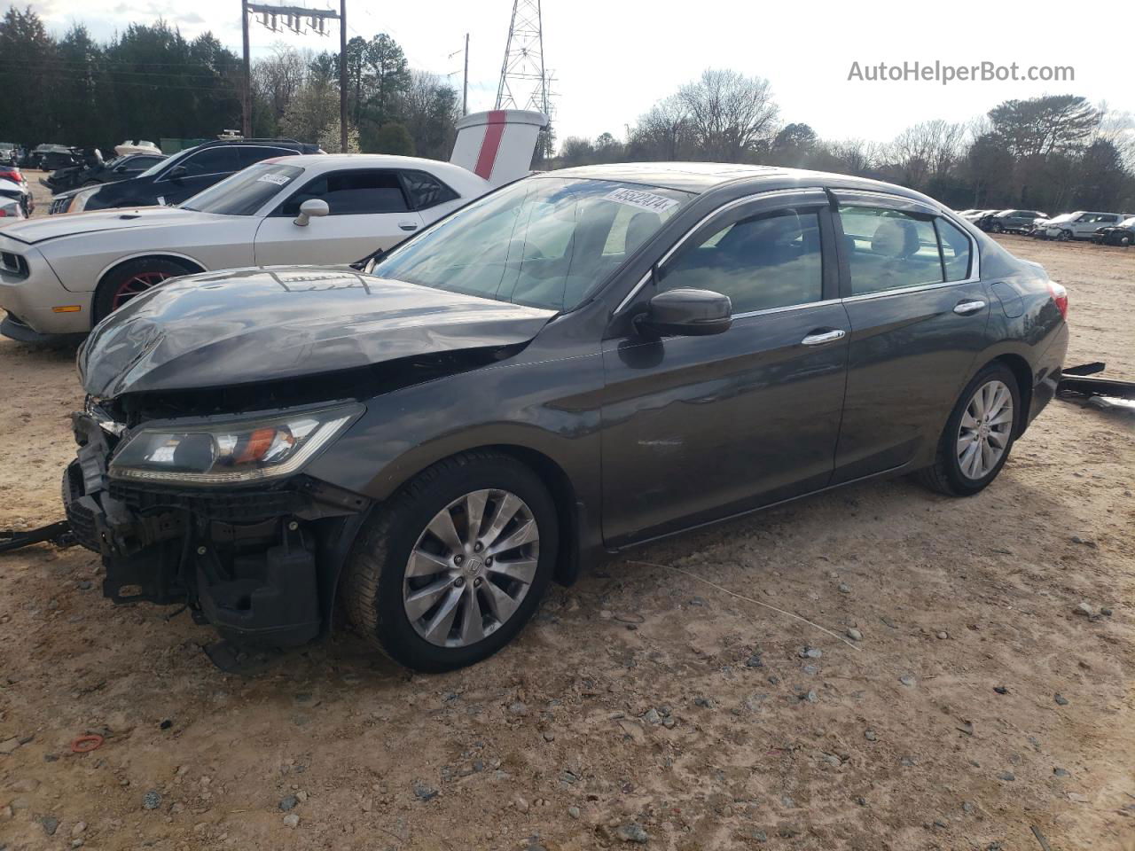 2014 Honda Accord Ex Gray vin: 1HGCR2F73EA225101