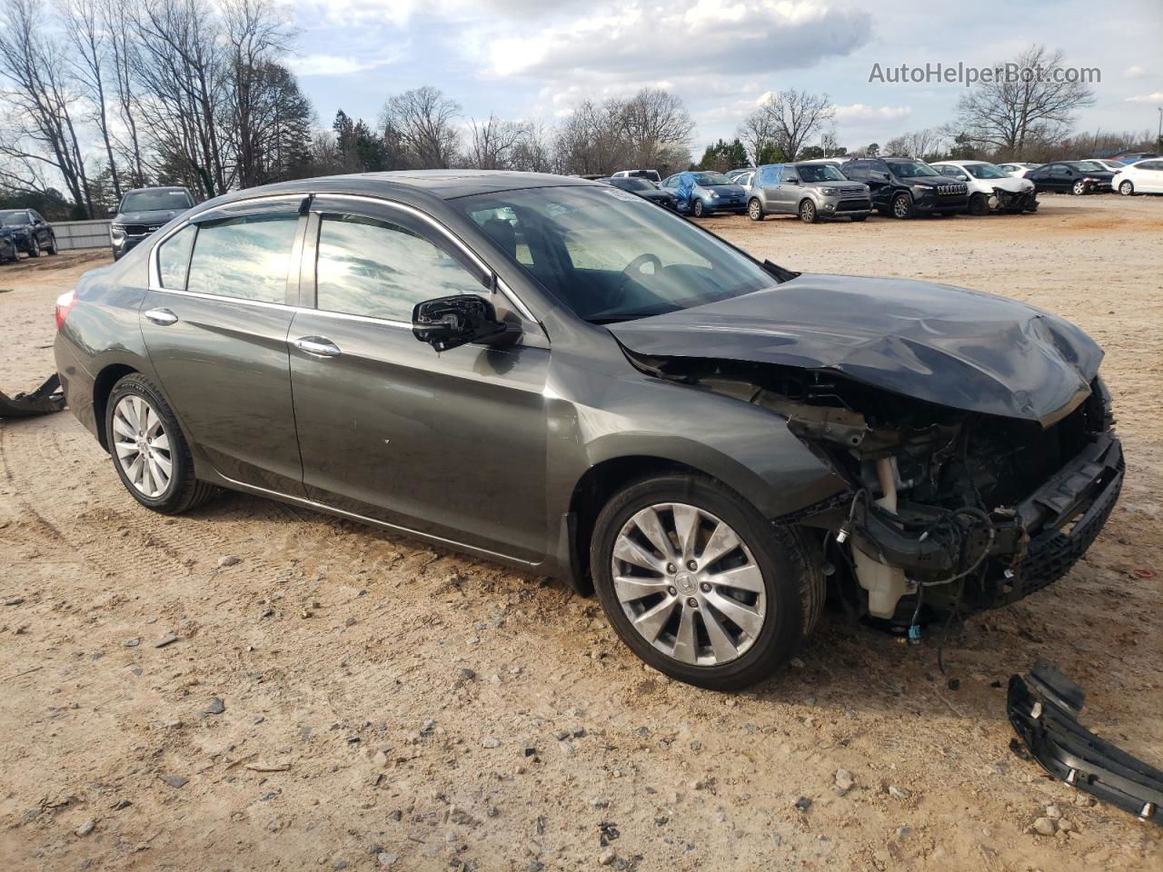 2014 Honda Accord Ex Gray vin: 1HGCR2F73EA225101