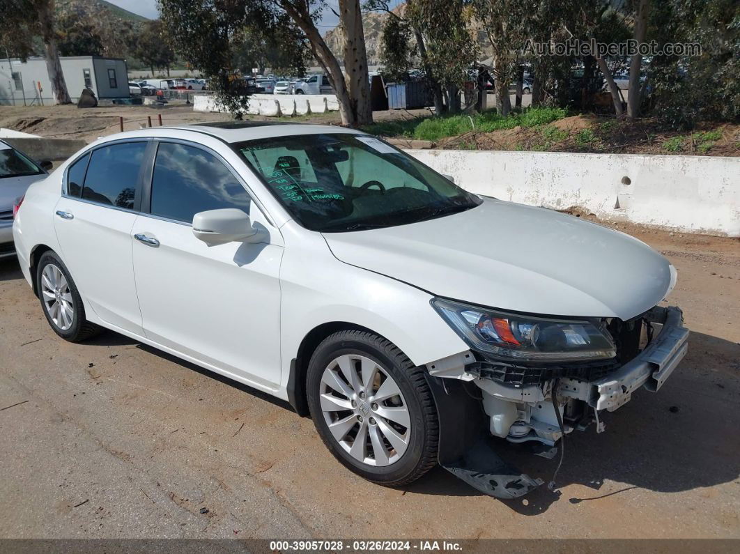 2015 Honda Accord Ex White vin: 1HGCR2F73FA013851