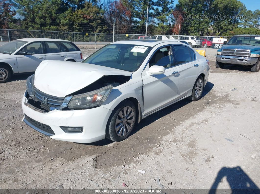 2014 Honda Accord Ex White vin: 1HGCR2F74EA081963