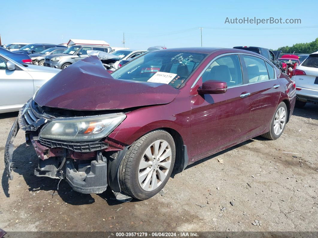 2014 Honda Accord Ex Burgundy vin: 1HGCR2F74EA104447