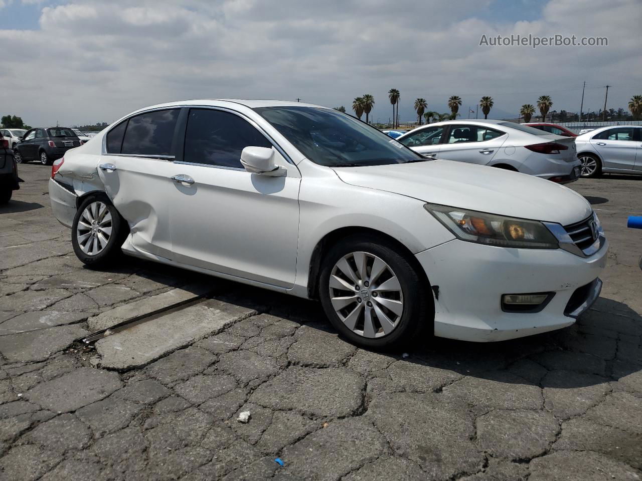 2014 Honda Accord Ex White vin: 1HGCR2F74EA120759