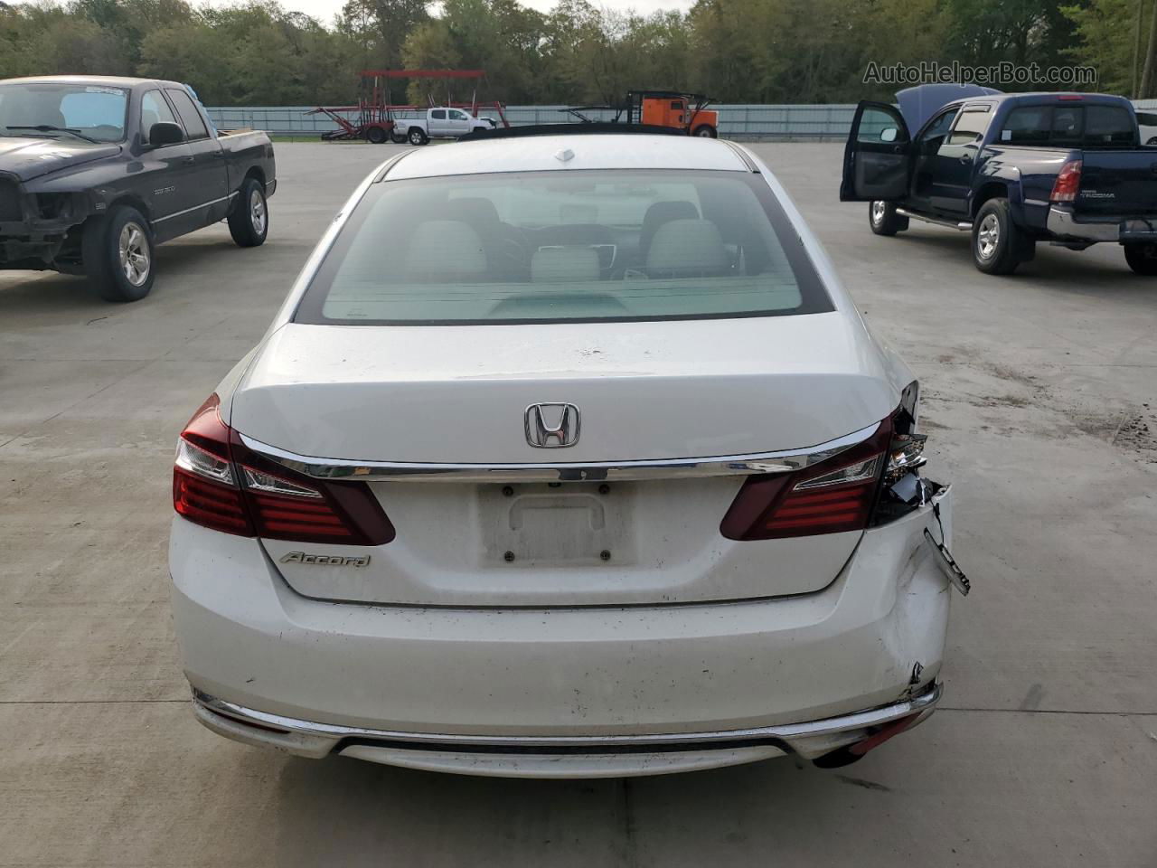 2016 Honda Accord Ex White vin: 1HGCR2F74GA111174