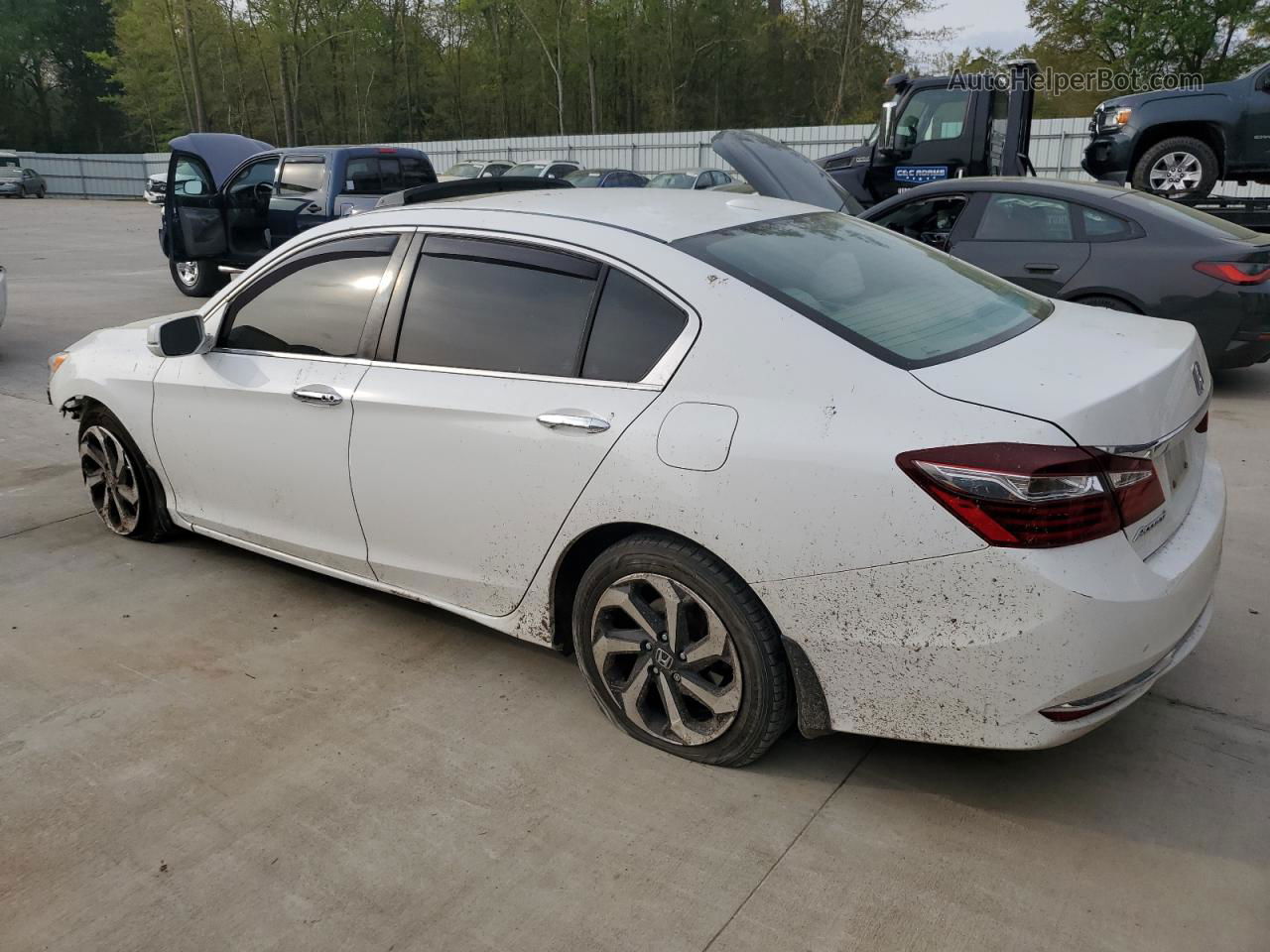 2016 Honda Accord Ex White vin: 1HGCR2F74GA111174