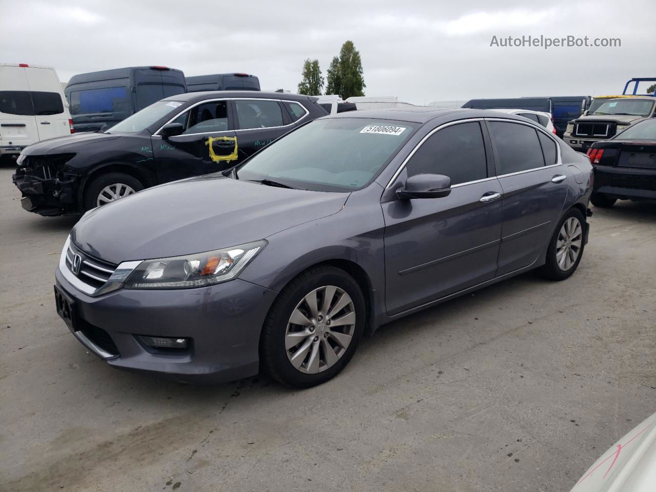 2014 Honda Accord Ex Gray vin: 1HGCR2F75EA114887