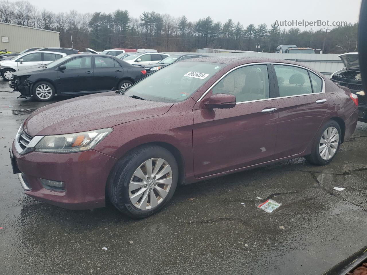 2014 Honda Accord Ex Burgundy vin: 1HGCR2F75EA182929