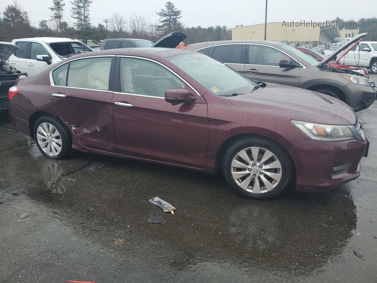 2014 Honda Accord Ex Burgundy vin: 1HGCR2F75EA182929