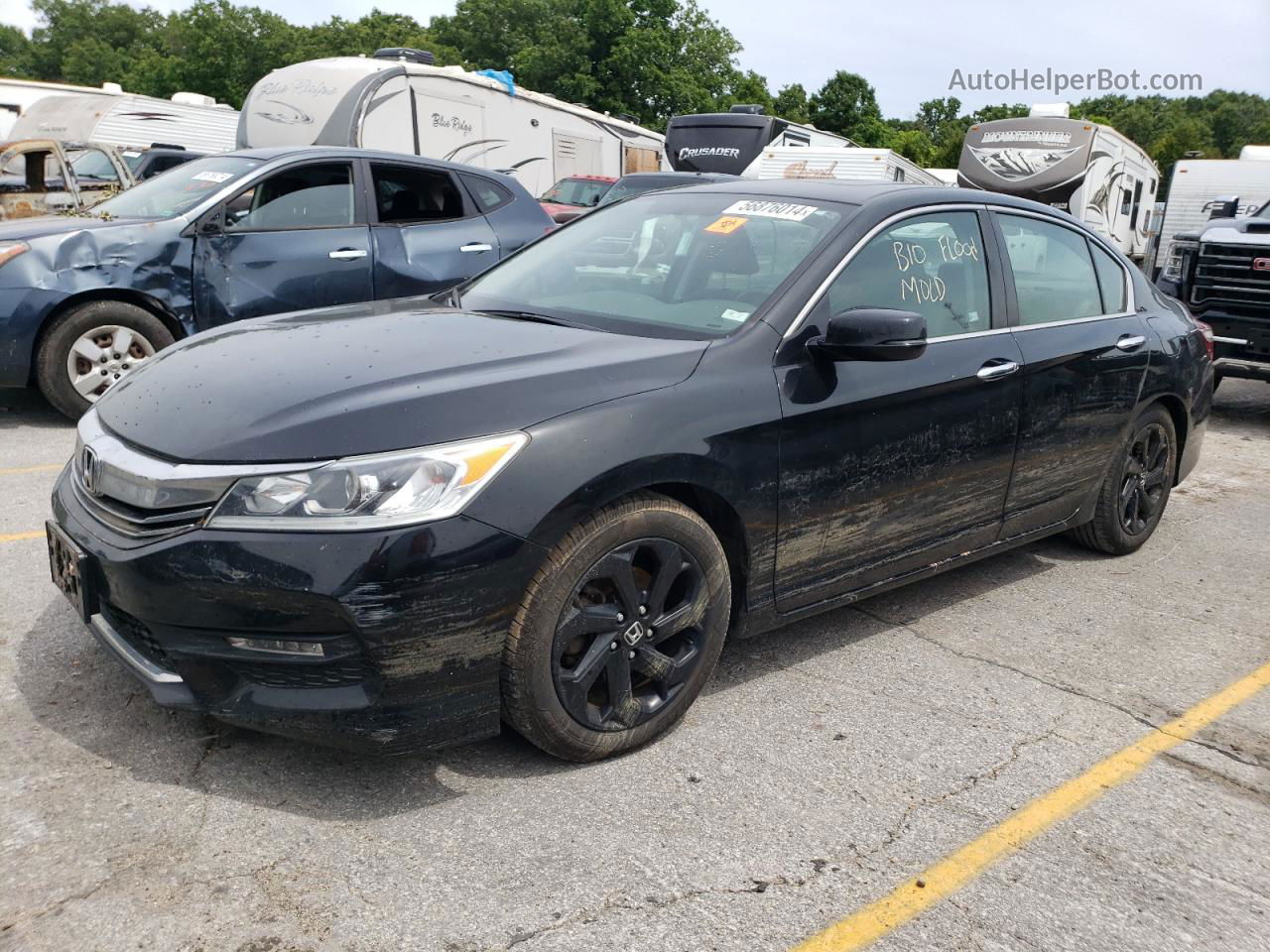 2017 Honda Accord Ex Black vin: 1HGCR2F75HA106485